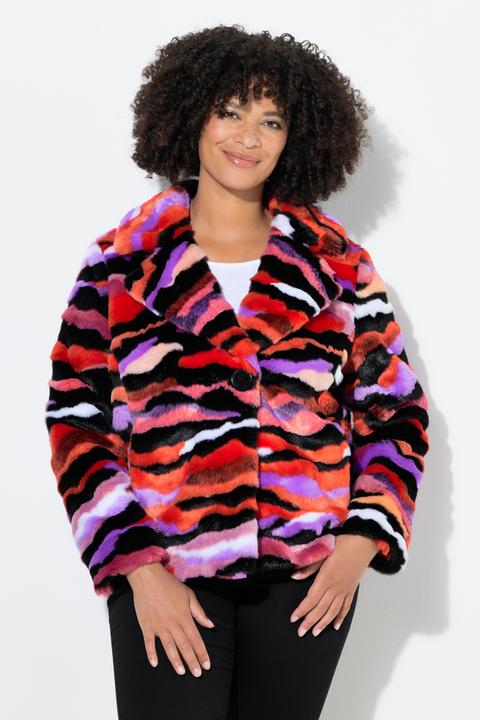 Produktbild Angel of Style Plüschjacke, Straight Fit, offene Form, farbiges Muster (50)