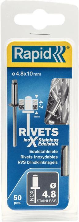 Immagine prodotto Rapid Rivetto cieco in acciaio inox Ø 4,8 x 10 mm