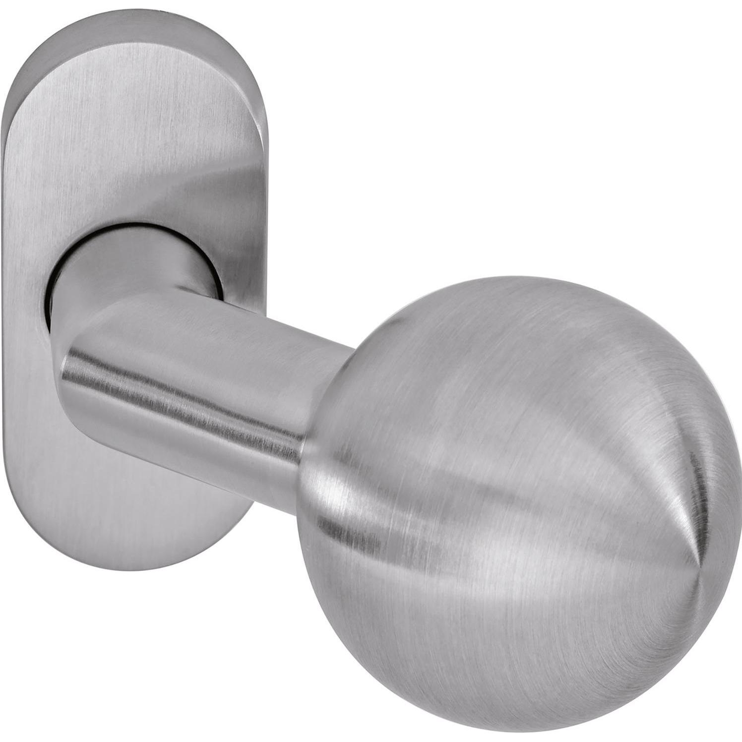 Ogro, Türgriff + Fenstergriff, Türknopf RENOVI 3548 VOFS,Rosette 30x68x10,gekröpfter Knopf,silber eloxiert (Türknopf)