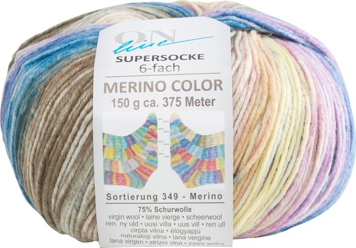 Image du produit Online Laine Supersocket Merino-Color, assortiment 349, 150 g (375 m)