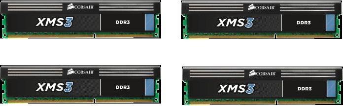 Actual product image Corsair Xms3 (4 x 8GB, 1600 MHz, DDR3-RAM, DIMM)