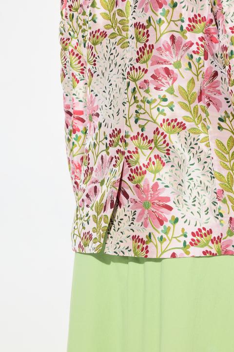 Image du produit Ulla Popken Veste en jacquard à fleurs, col montant, doublure intégrale (48)