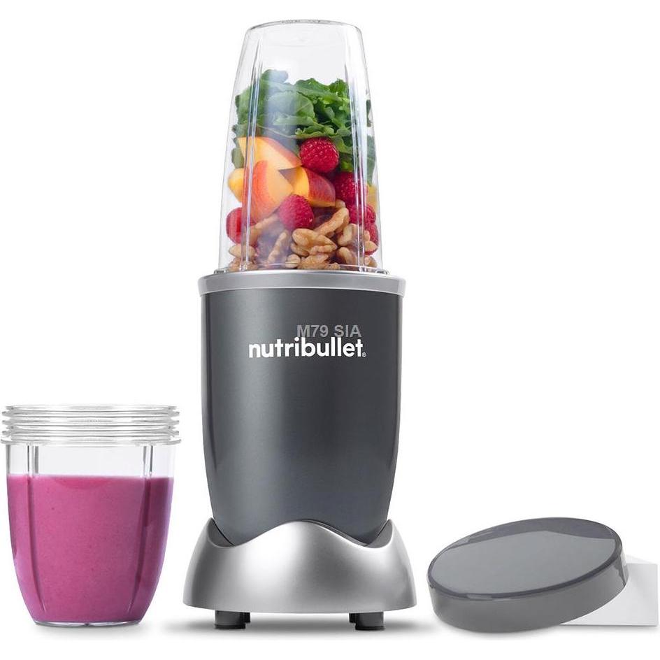 NutriBullet Mixer, Frullatore a bicchiere, Nero, Argento, Trasparente