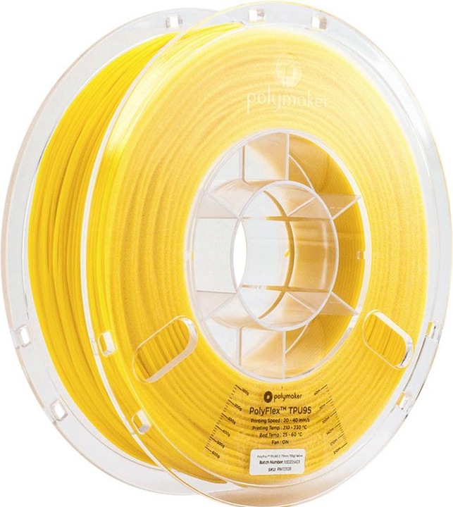 Polymaker PolyFlex TPU95 V2 - Yellow - 1.75mm (TPU, 1.75 mm, 750 g, Yellow)