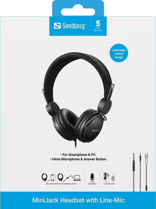 Produktbild Sandberg Headset MiniJack mit Line-Mic 3.5 mm Klinke (Kabelgebunden)