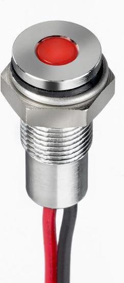 Produktbild RS PRO 6mm flush IP67 sealed chrome LED,org 24V