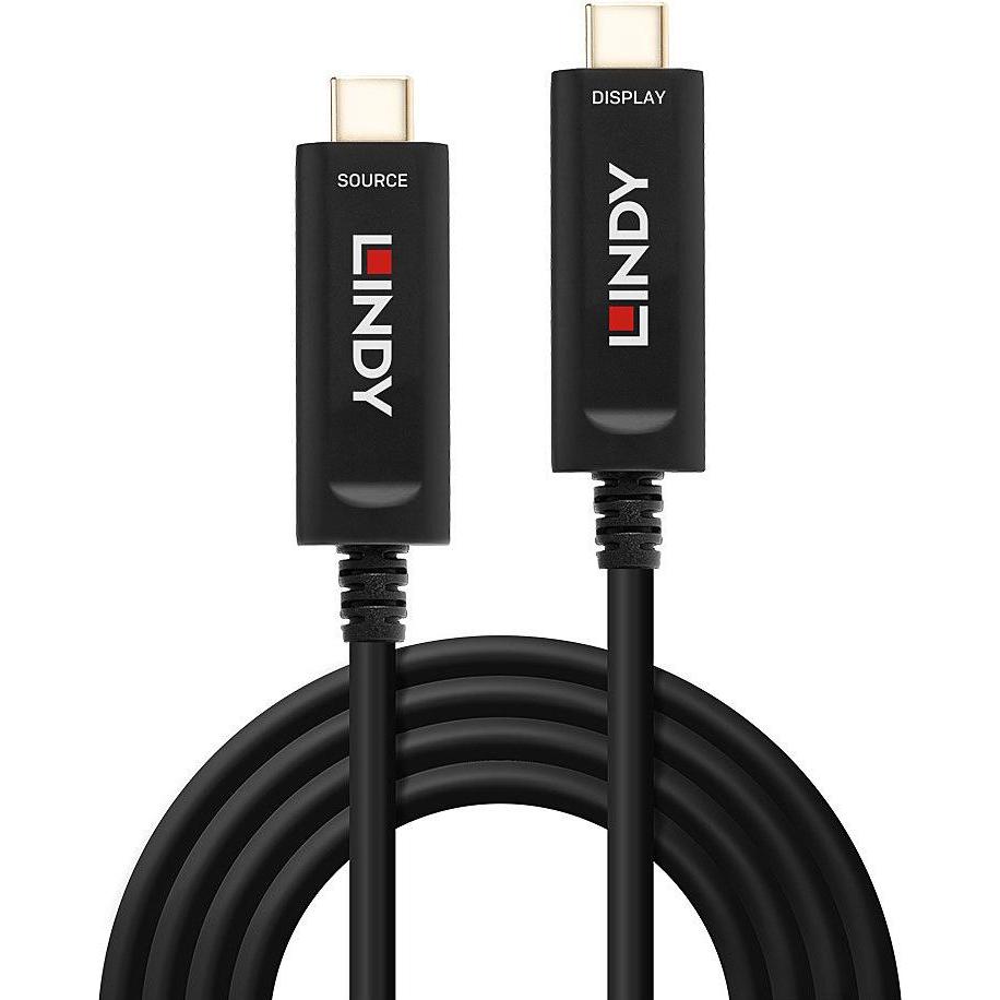 Thumbnail - Lindy Fibre Optic Hybrid USB C Video (5 m, USB 3.1), USB Kabel