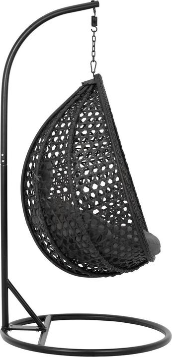 Produktbild Uniprodo Outdoor-Hängesessel mit Gestell Hängesessel Garten faltbar schwarz/grau 150 kg (150 kg)
