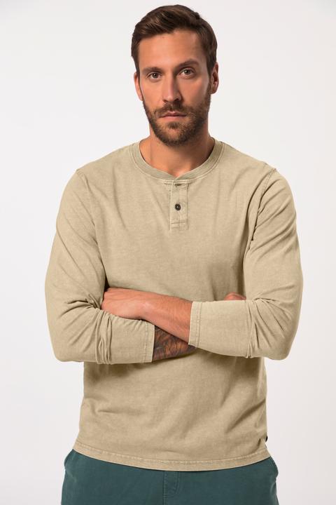 Produktbild JP1880 JP 1880 Langarm-Henley, Rundhals mit Knopfleiste (6XL)