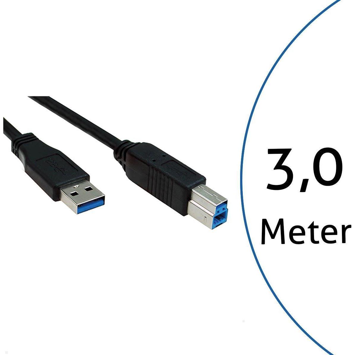 Thumbnail - Bachmann 917.1203 USB Kabel 3 m USB 3.2 Gen 1 (3.1 Gen 1) USB A USB B Schwarz (3 m, USB 3.2 Gen 1), USB Kabel
