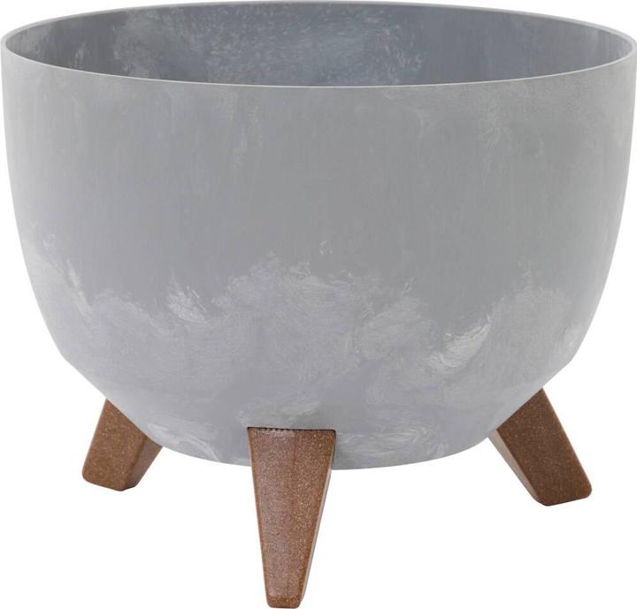 Siena Garden Pflanzgefässe OSLO STONE grau Betonoptik, 29 x 33 cm Kunststoff/Holzfasern auf Füssen mit Einsatz (29 x 23 cm)