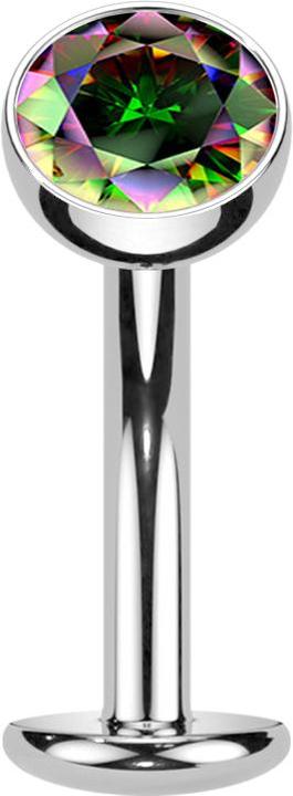 Immagine prodotto Star Piercing Threadless Labret-Stab Banane silber Kugel Kristall dunkel multicolor (senza ottone, Titanio)