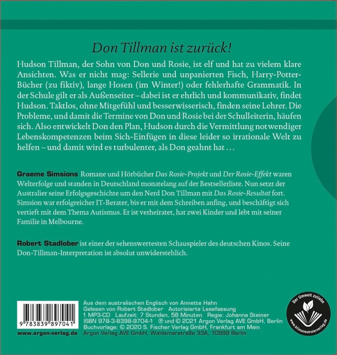 Produktbild Das Rosie-Resultat (Graeme Simsion, Annette Hahn, Robert Stadlober, Deutsch)