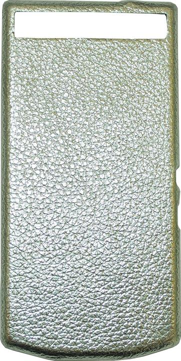 BlackBerry PD Couverture de porte de batterie en cuir P'9982 grain argent (Blackberry Porsche Design P9982)