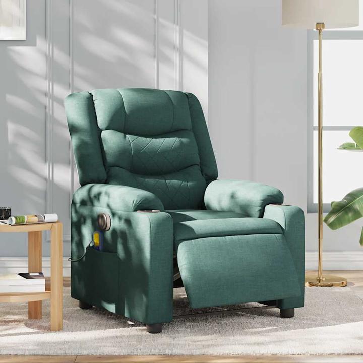 Image du produit vidaXL Fauteuil de massage électrique Vert foncé Tissu