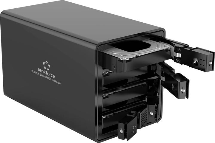 Actual product image Renkforce RF-6647598 8.9 cm (3.5 Zoll) Festplattengehäuse 4 Bay 3.5 Zoll USB-A ( (3.5")
