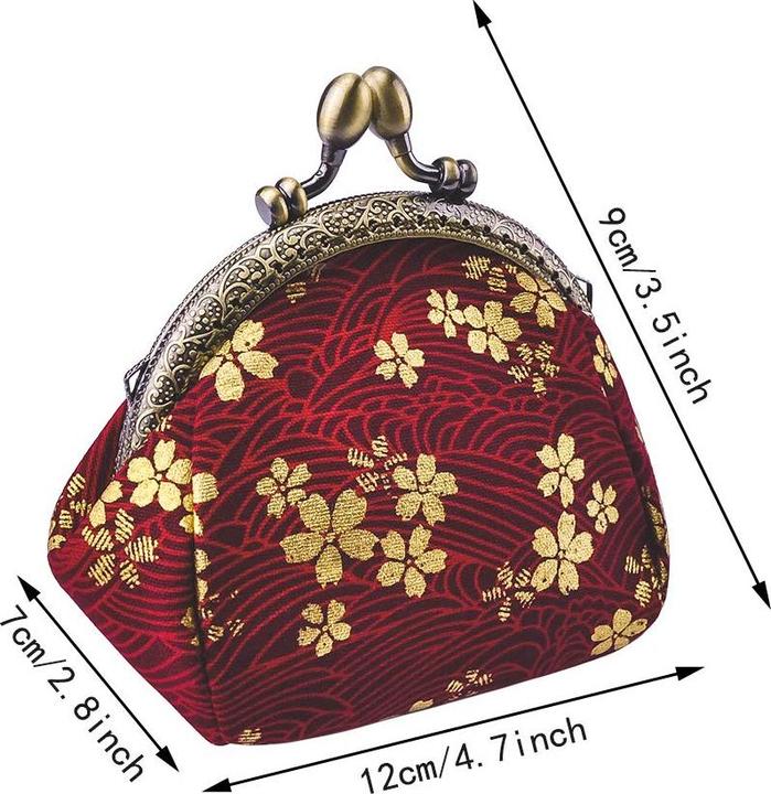 Produktbild Only-Bags.Store Floral Coin Purse Wallet mit Clipverschluss Klickverschluss