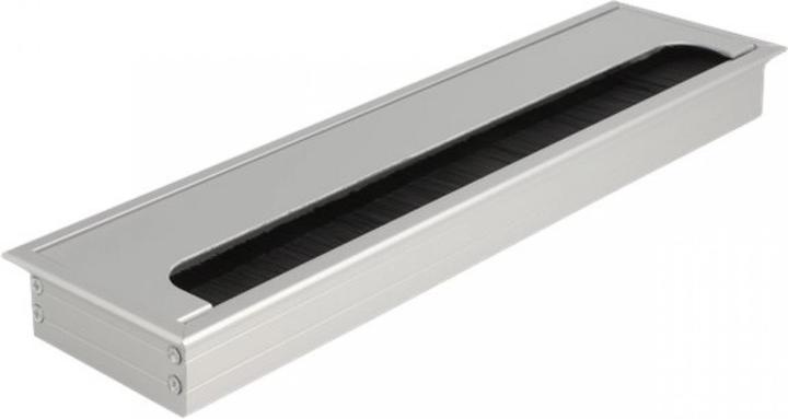 Immagine prodotto Delock Ingresso cavi per installazione su tavolo con spazzola 300 x 80 x 28 mm argento (Foro cavo, 30 cm)