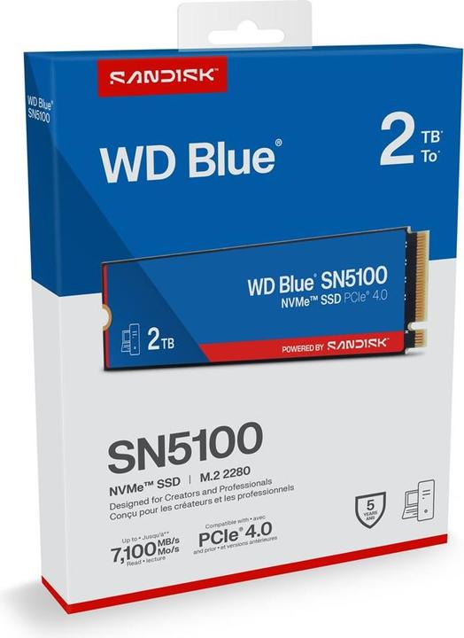 Produktbild WD Blue SN5100 powered by SANDISK (2000 GB, M.2, M.2 2280)