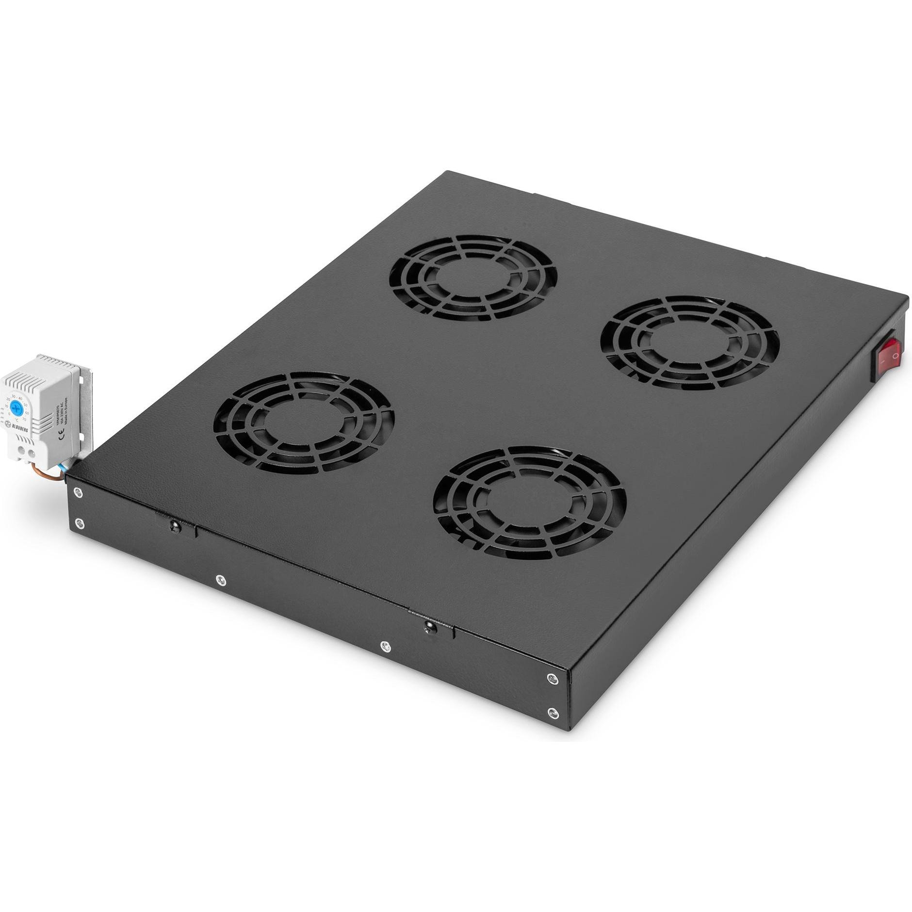Digitus Nero Dn-19 Fan-4-Ho-Sw Unità Di Ventilazione Montata Su Rack 4 Ventole, Accessori Per Armadio Rack,