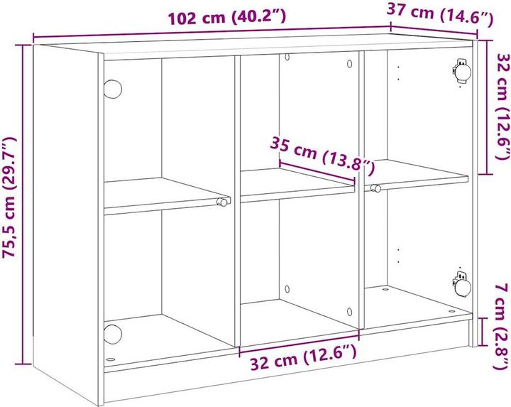 Immagine prodotto VidaXL Credenza (37 x 5 x 75,5 cm)