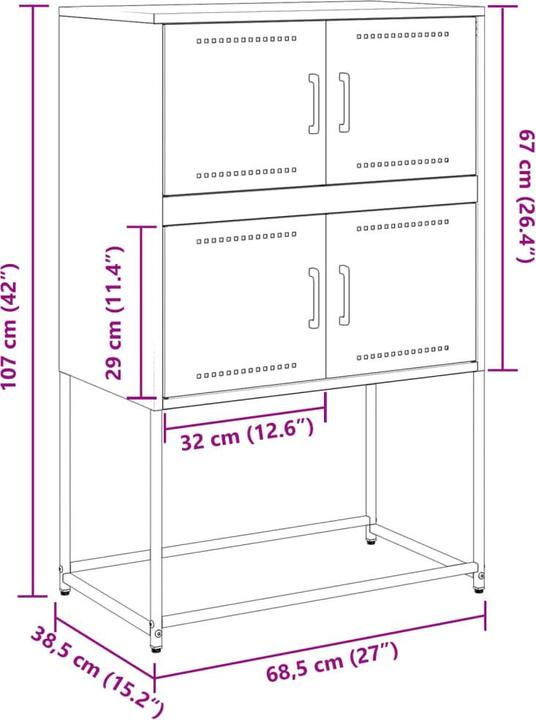 Immagine prodotto VidaXL Sideboard (38,5 x 38,5 x 107 cm)