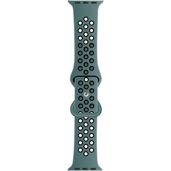 Thumbnail - Strap-it Sportarmband (Silikon, Apple Watch), Uhrenarmband, Schwarz, Grün, Mehrfarbig