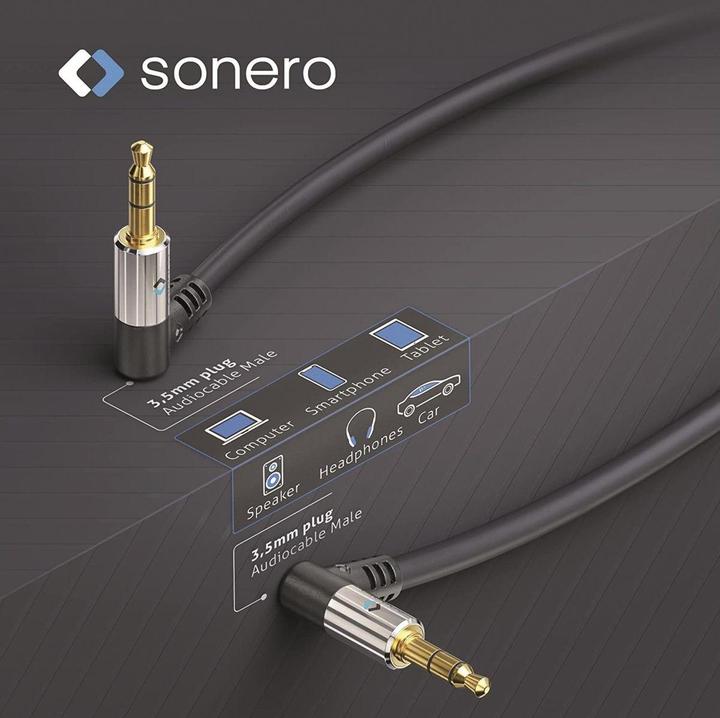 Actual product image Sonero Audio cable 3.5 mm jack - 3.5 mm jack 1.5 m (1.50 m, 3.5mm jack (AUX))