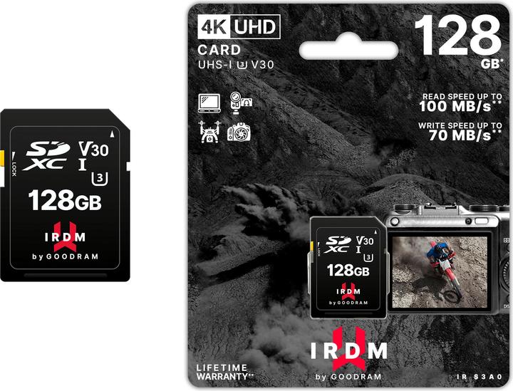 Immagine prodotto Goodram IR-S3A0-1280R12 Scheda di memoria SDXC UHS-I (128 GB, SDXC, U3, UHS-I)