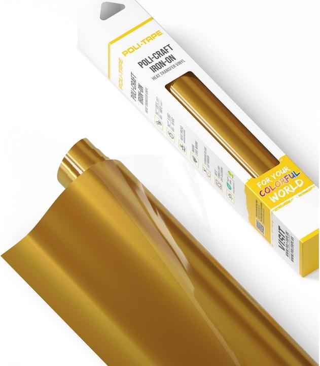 Produktbild Poli-tape Aufbügelfolie Poli-Flex turbo, 30.5 x 122 cm, Bright Gold