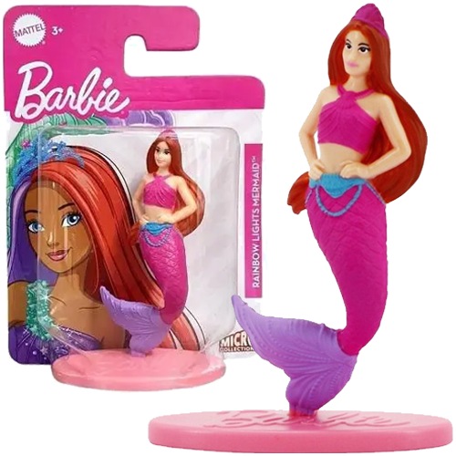 Actual product image Mattel Barbie Mini-Meerjungfrau mit Regenbogenlichtern, 7,5 cm