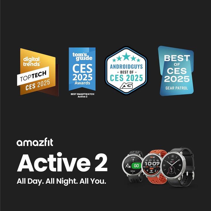 Image du produit Amazfit Active 2 Black Sport Silicone (44 mm)