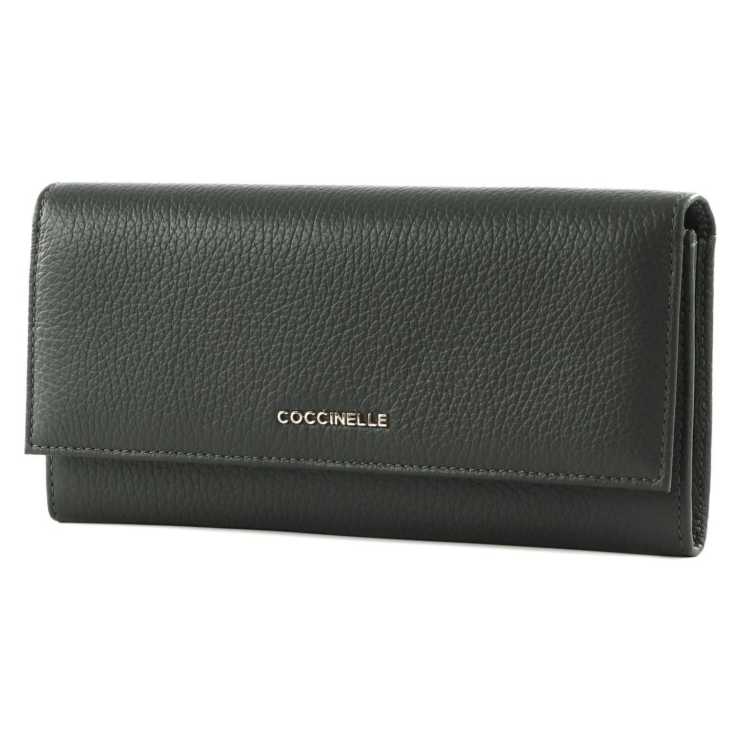 Coccinelle, Damen, Portemonnaie, Metallic Soft Wallet, Grau