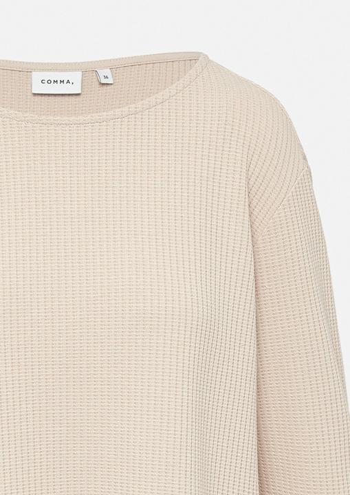 Produktbild Comma Sweatshirt Strukturiertes Sweatshirt mit 3/4-Ärmeln und U-Boot-Ausschnitt (34)