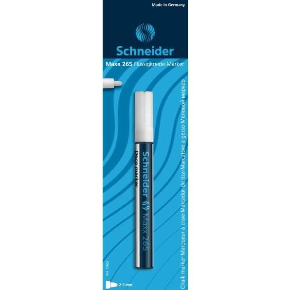 Magni, Marker, Schneider Maxx 265 Kreidestift (2-3 mm Strichstärke, feucht abwischbar, wasserbasiert, geruchsneu (Weiss,...
