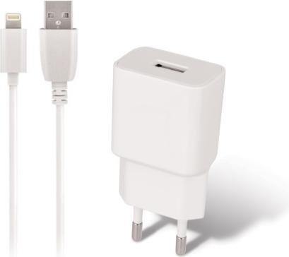 Image du produit Maxlife MXTC-01 chargeur 1x USB 1A blanc + câble Lightning (5 W, 1 portion)