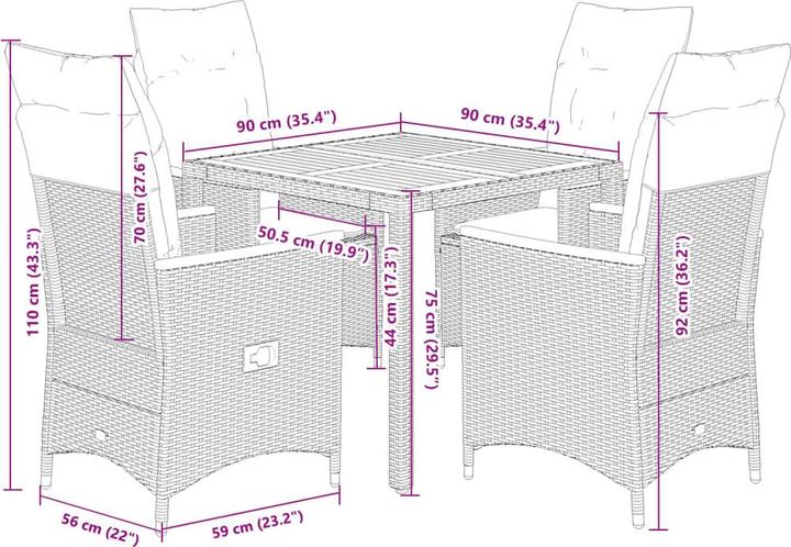 Produktbild vidaXL Garten Essgruppe