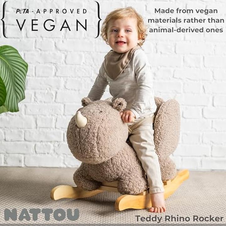 Image du produit Nattou Nounours rhinocéros à bascule avec ceinture de sécurité