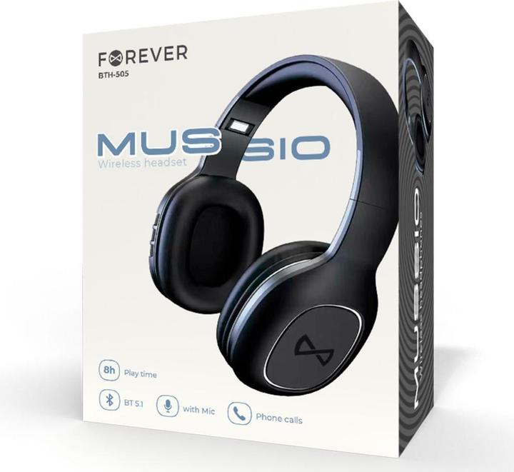 Actual product image Forever wireless headset BTH-505 on-ear black (ANC, 8 h, Wireless)