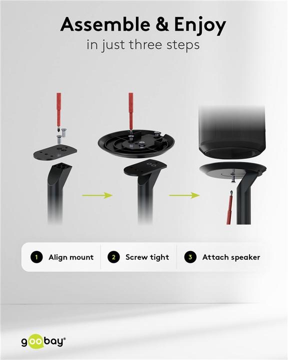 Image du produit Goobay Pied de haut-parleur Modern Era 1 Base (1 pièce, Support, Rotatif)