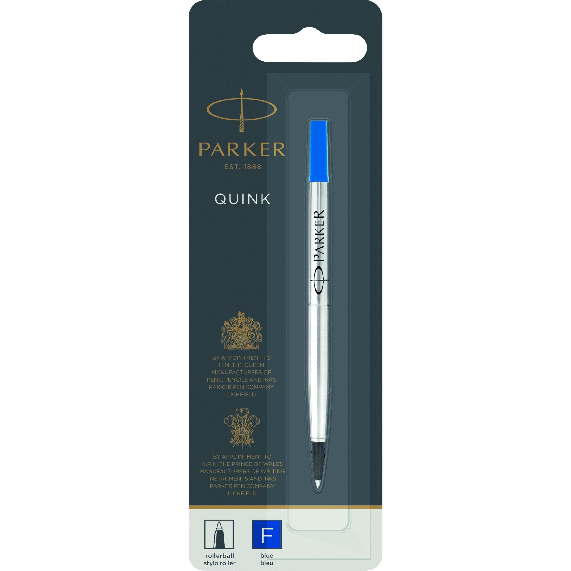 Parker Pen, Cartucce di ricambio, Quinkflow Mine Rollerball (1 pz., Blu, 0.50 mm)