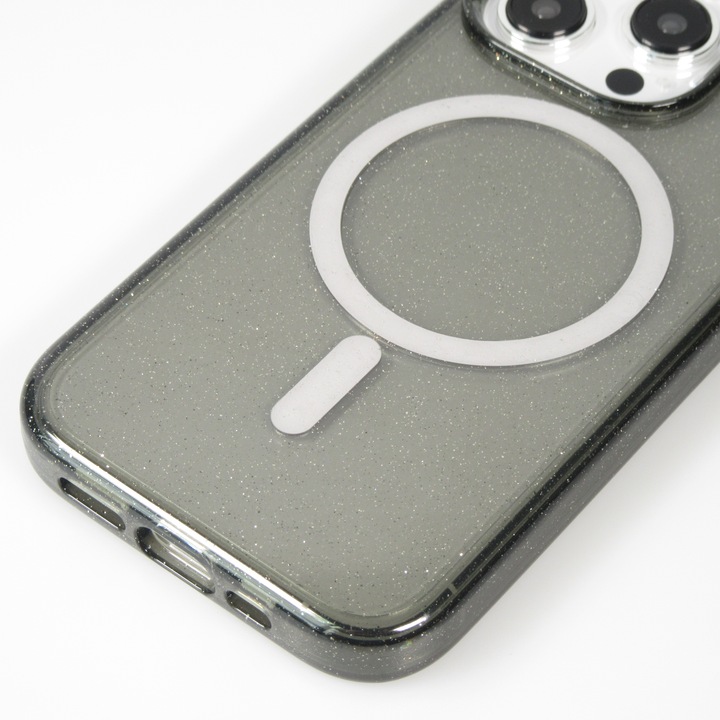 Actual product image PhoneLook Coque Silicone rigid avec dos paillettes et MagSafe (Apple iPhone 15 Pro Max)