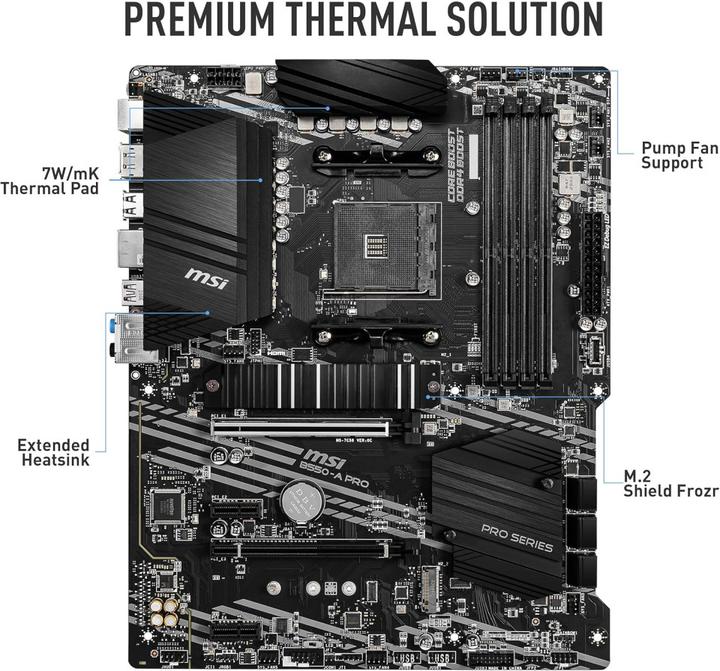 Produktbild MSI B550 A PRO (AM4, AMD B550, ATX)