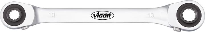 Produktbild Vigor Doppel Ratschen-Ringschlüssel ∙ V2705 ∙ Aussen Doppel-Sechskant Profil ∙ 10 x 13 · 17 x 19 (10 mm, 13 mm, 17 mm, 19 mm)