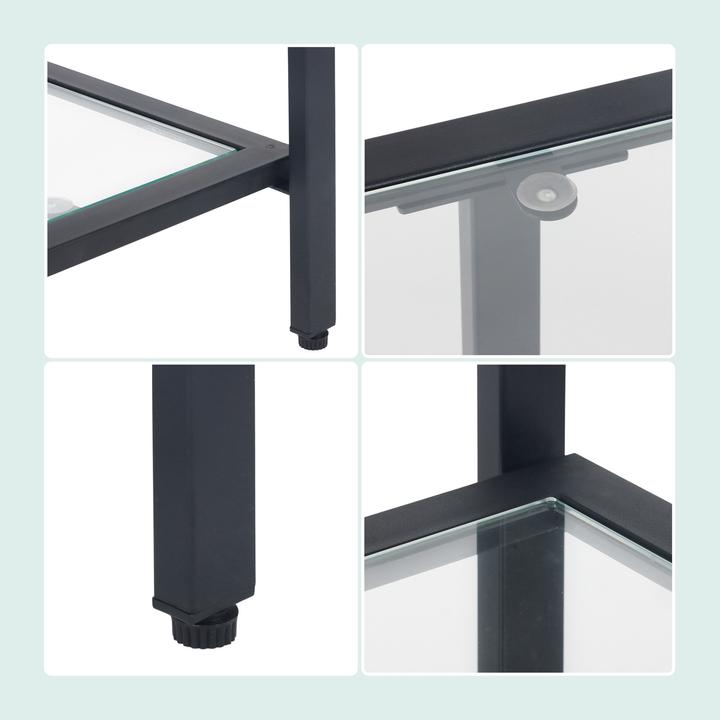 Actual product image Relaxdays Konsolentisch mit 3 Glasablagen (100 x 30 x 73 cm)