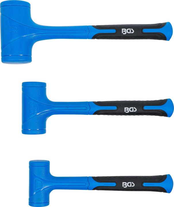 Image du produit BGS Jeu de marteaux doux | sans rebond | Ø 47 / 55 / 65 mm | 450 / 765 / 1275 g | 3 pcs. (3030 g)