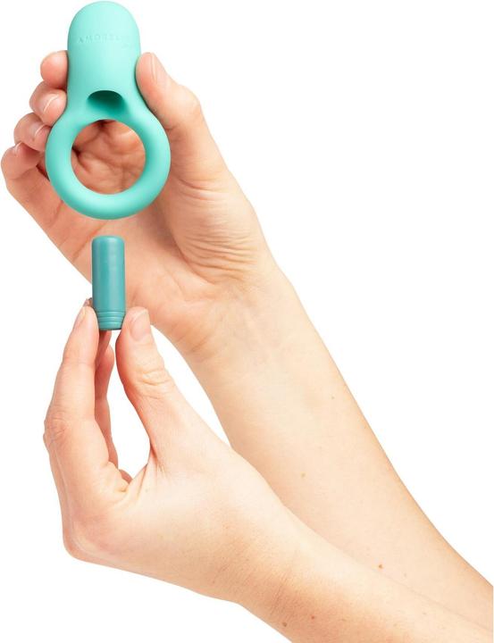 Produktbild Amorelie Penisring mit Vibration «Dance» Türkis (2.60 cm)