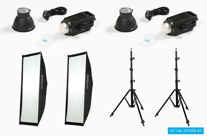 Actual product image Nanlite FS-150B LED Spot Light Dual Kit (w/ Light Stand And Softbox) (Studio light)