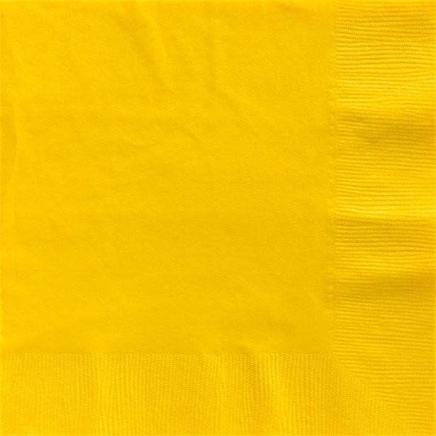 Creative Party Serviettes à boisson Jaunes (50 pcs)