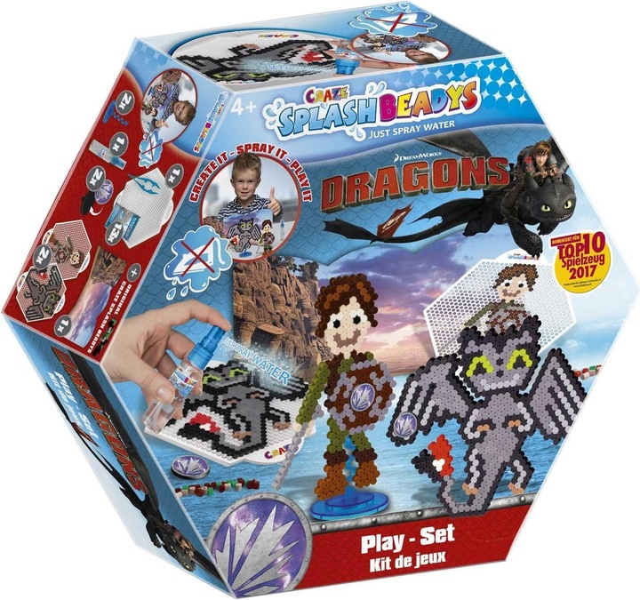 Actual product image Craze Splash Beadys Dragons play set